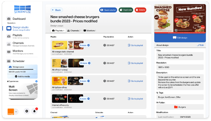 Screenflex's designer interface